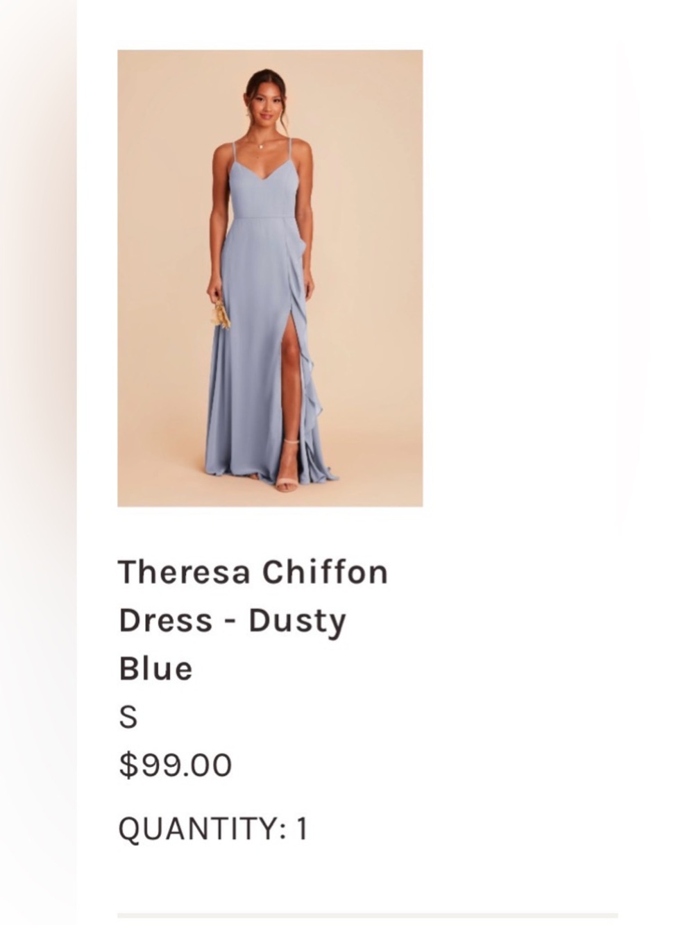 Birdy Grey Theresa Spaghetti-Strap Wedding Bridesmaids Dress in Dusty Blue - Picture 2 of 4